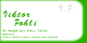 viktor pohli business card